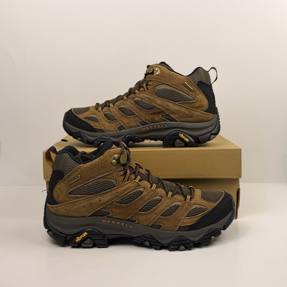 Merrell Moab 3 Mid Waterproof Hiking Shoes Men's Size 9.5 Earth J035839